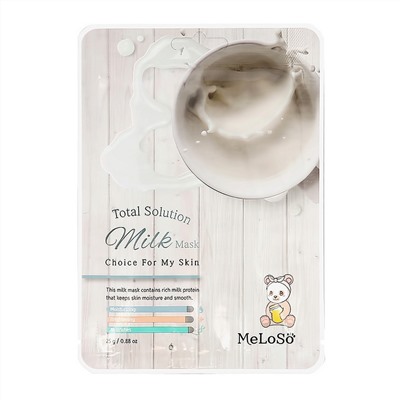 MeLoSo Тканевая маска для лица с молочными протеинами / Total Solution Milk Mask, 25 г