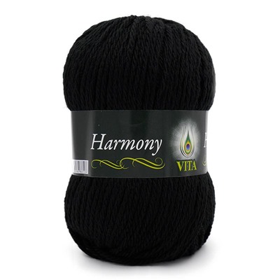 Harmony 6302 45%шерсть,  55%акрил 100г/110м (Германия),  черный