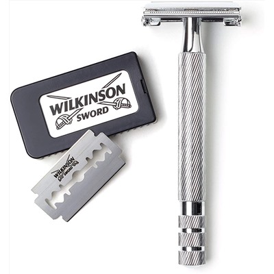 Станок для бритья Классический Т-образный Wilkinson Sword/ Schick Classic Double Edge Premium(+ 5 двусторонних лезвия, Pillar Box)