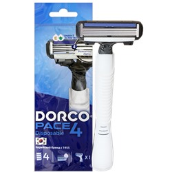 Станок для бритья с несъемной головкой DORCO PACE-4 (1 шт.), FRA 100-1P