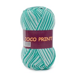 Coco print 4675 100%мерсеризован хлопок 50г/240м (Индия),  зелен.бирюз.меланж