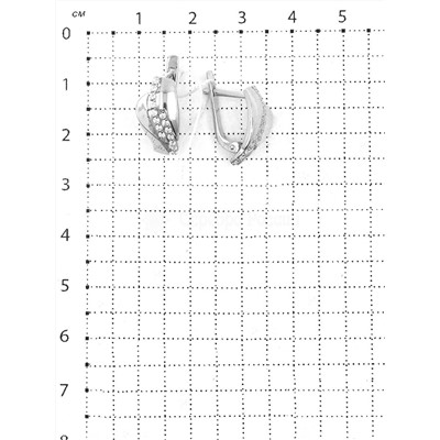 Серьги из серебра с фианитами родированные 925 пробы С-3769-Р