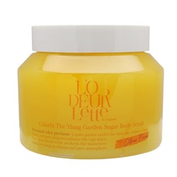 LODEURLETTE Сахарный скраб для тела с ароматом иланг-иланг / In England Colorfit The Ylang Garden Sugar Scrub, 500 г