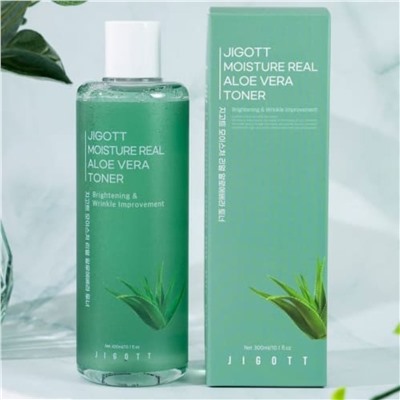 Jigott Увлажняющий тонер с экстрактом алоэ / Moisture Real Aloe Vera Toner, 300 мл