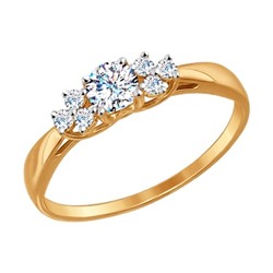 Помолвочное кольцо из золота со Swarovski Zirconia, 81010274