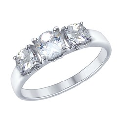 Кольцо из серебра со Swarovski Zirconia, 89010066