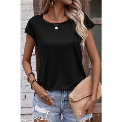 Black Pearls Embellished Twist Back Tee