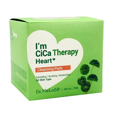 Dr.MeLoSo Очищающие пэды с экстрактом центеллы / I'm Cica Therapy Heart Cleansing Pads, 190 мл