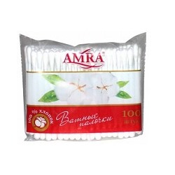 Ватные палочки Amra 200шт.(пакет)   1/28