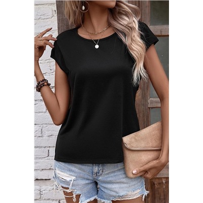 Black Pearls Embellished Twist Back Tee